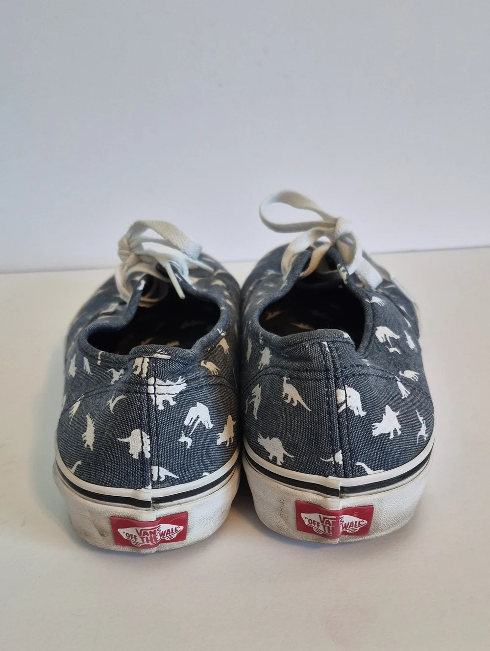 Dinosaur Denim Vans Tennis Shoes Unisex Size 9.5